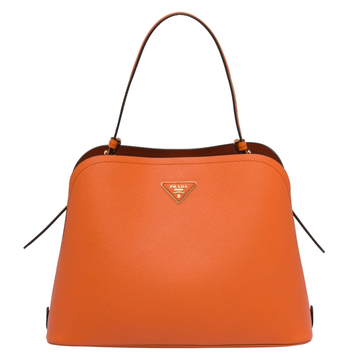Pra*a matinee tote bag in orange saffiano leather