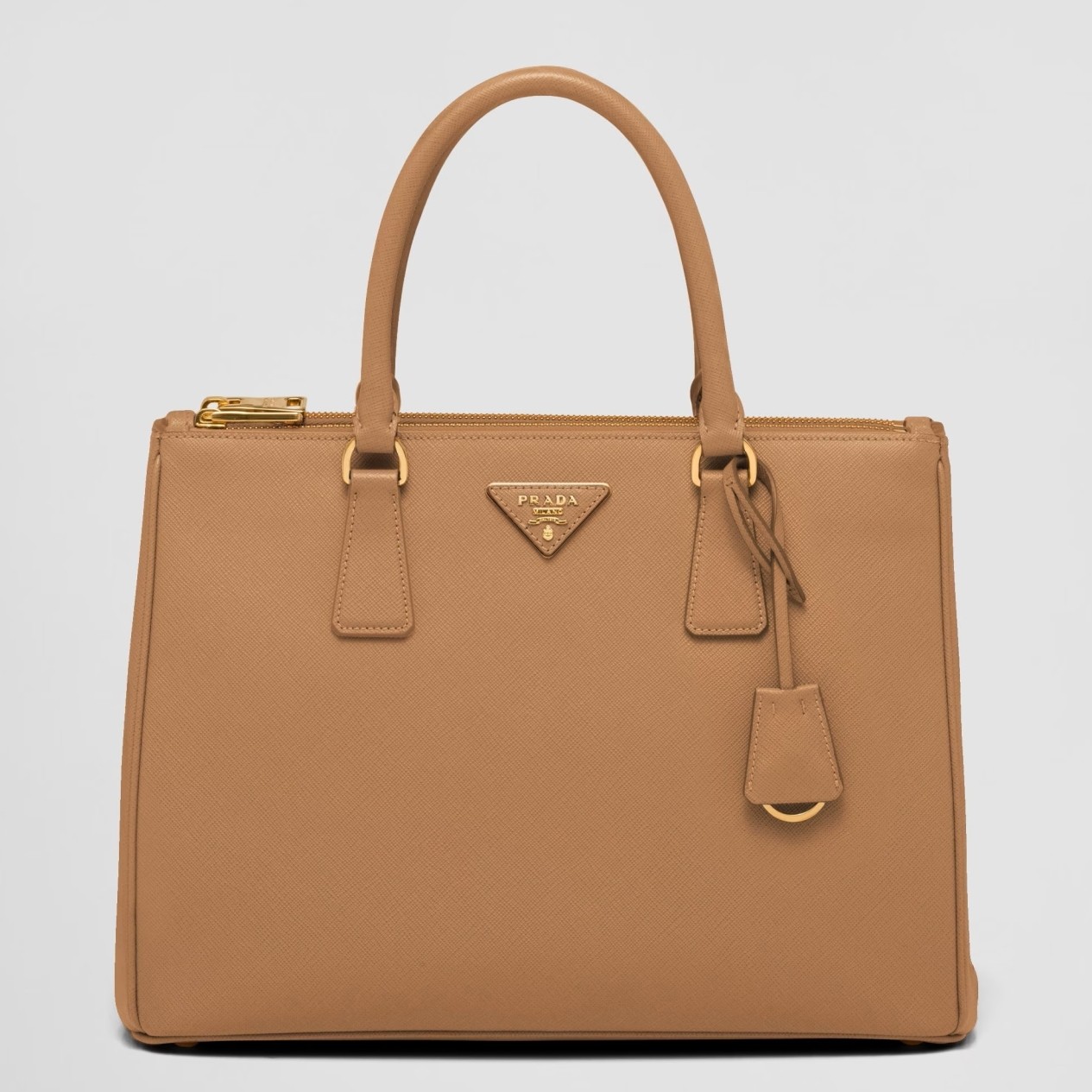 Pra*a galleria large bag in brown saffiano leather