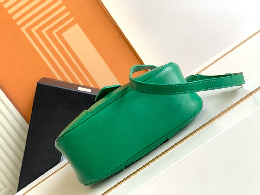Pra*a moon bag in green padded nappa leather