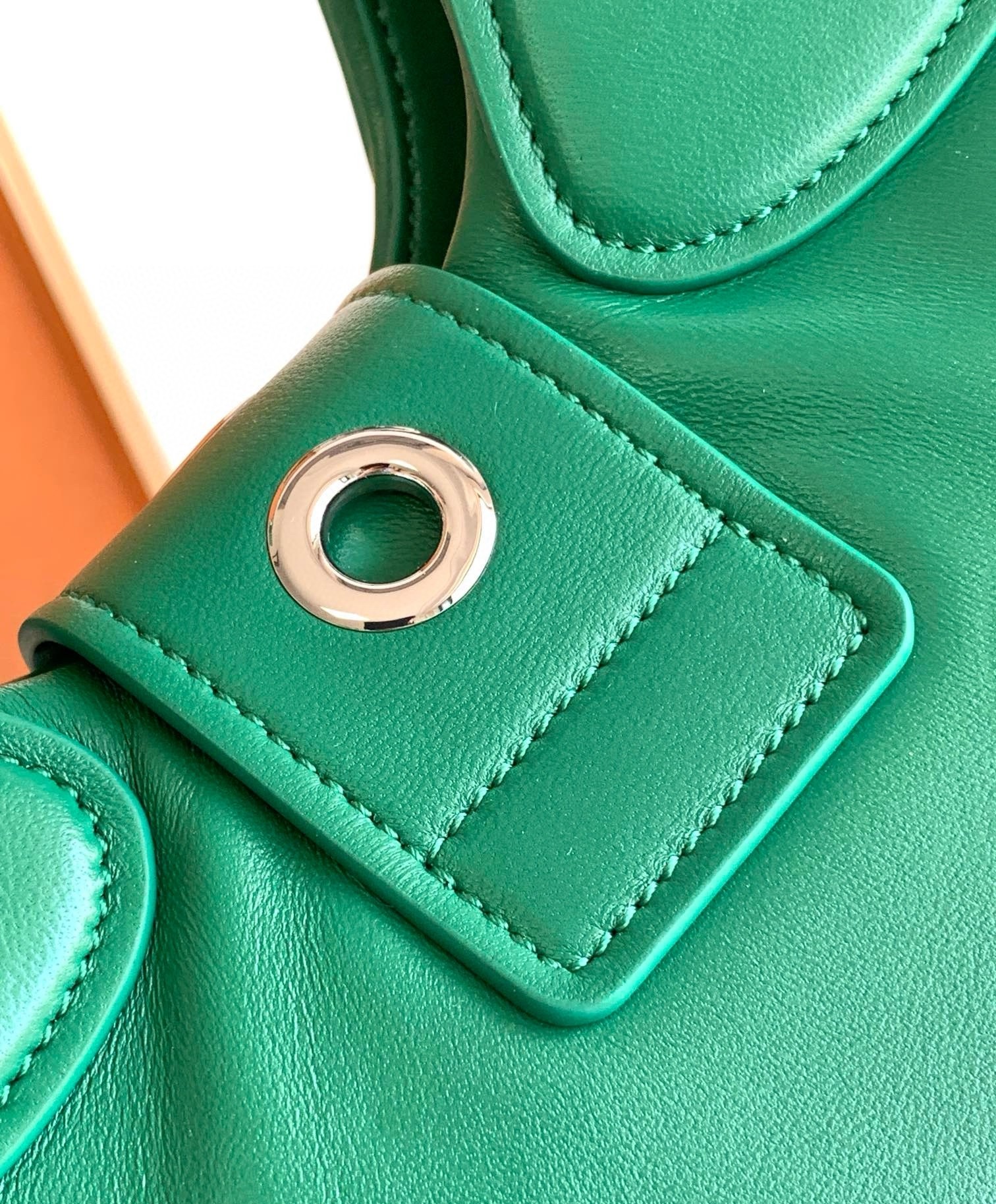 Pra*a moon bag in green padded nappa leather