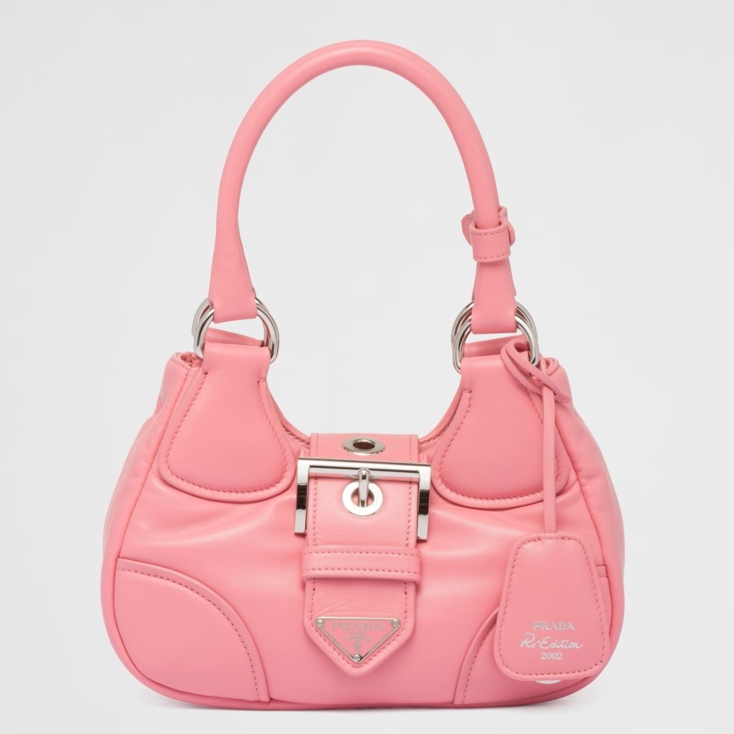 Pra*a moon bag in pink padded nappa leather
