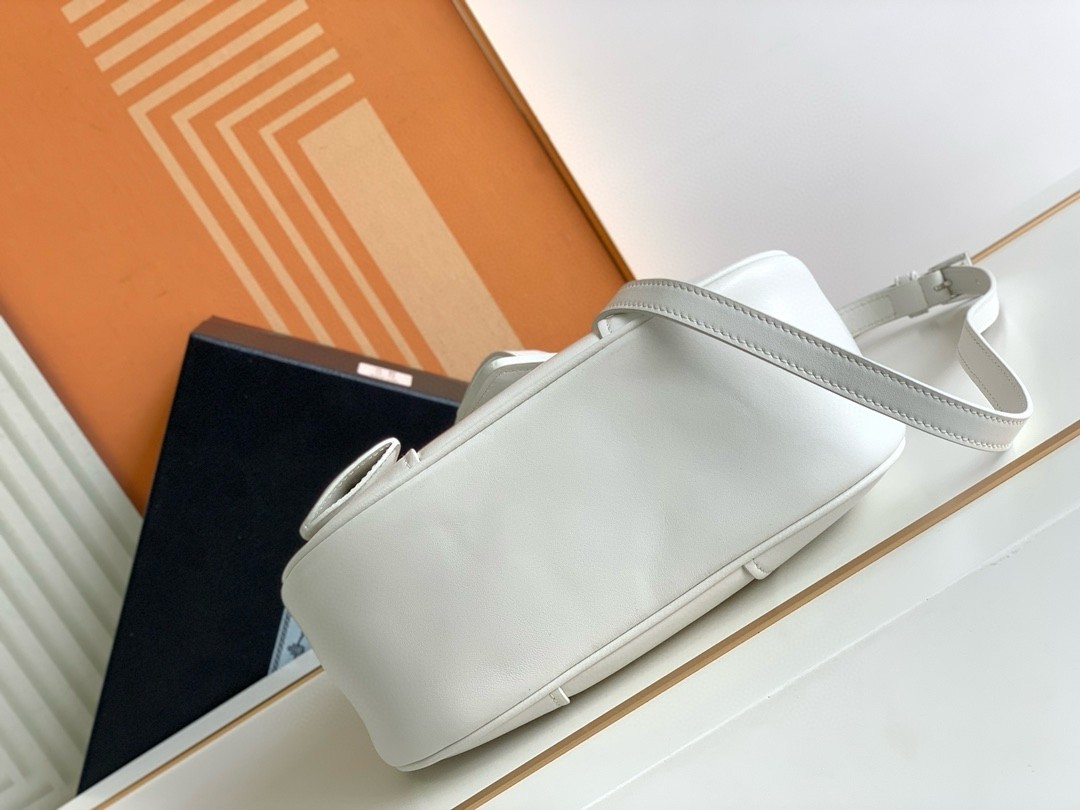 Pra*a moon bag in white padded nappa leather