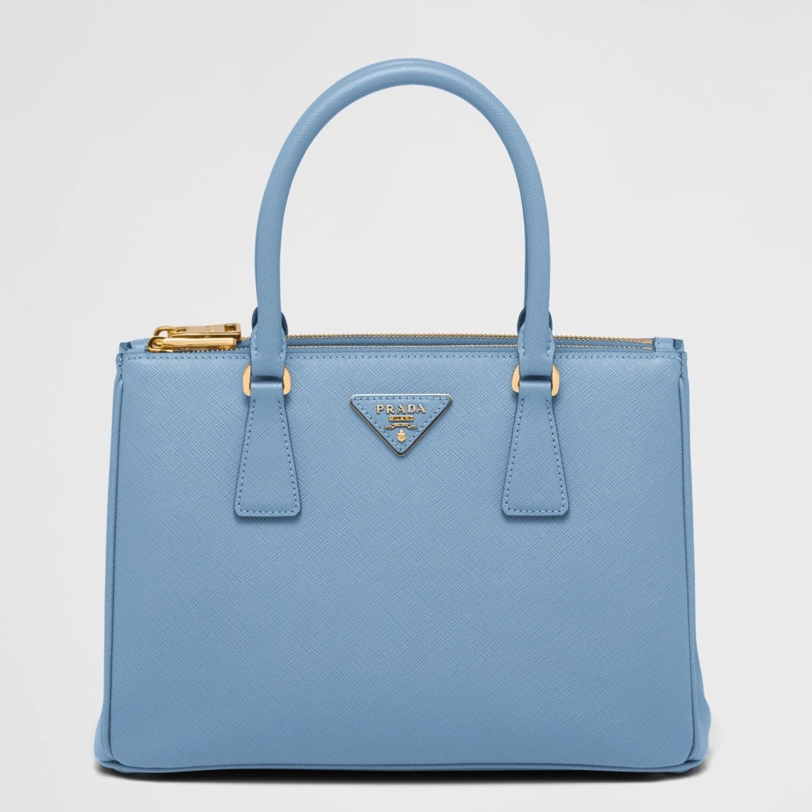 Pra*a small galleria bag in celeste saffiano leather