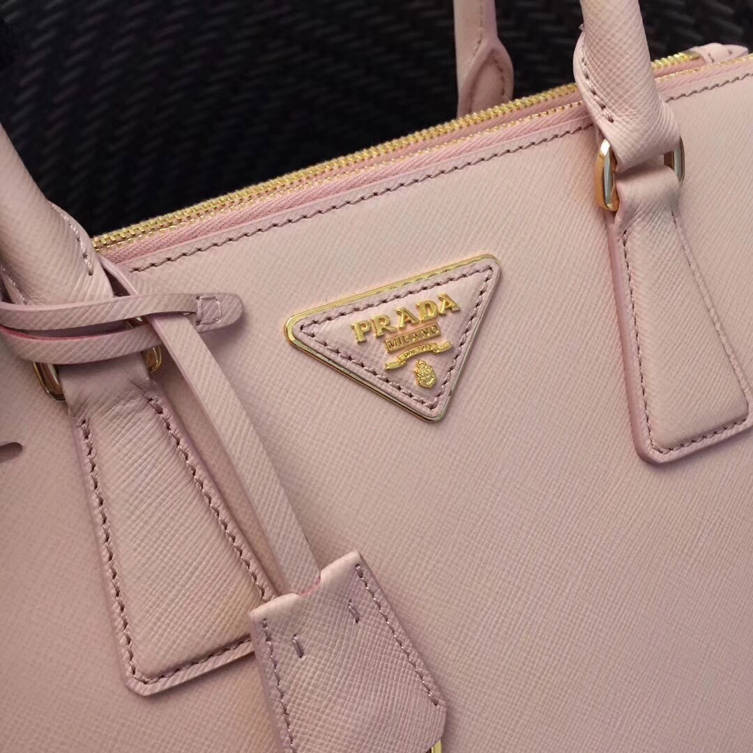 Pra*a small galleria bag in pink saffiano leather