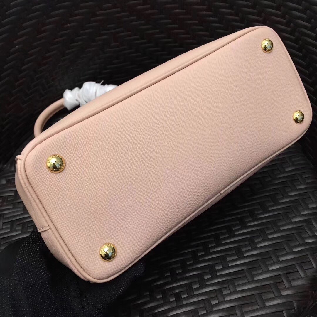 Pra*a small galleria bag in pink saffiano leather