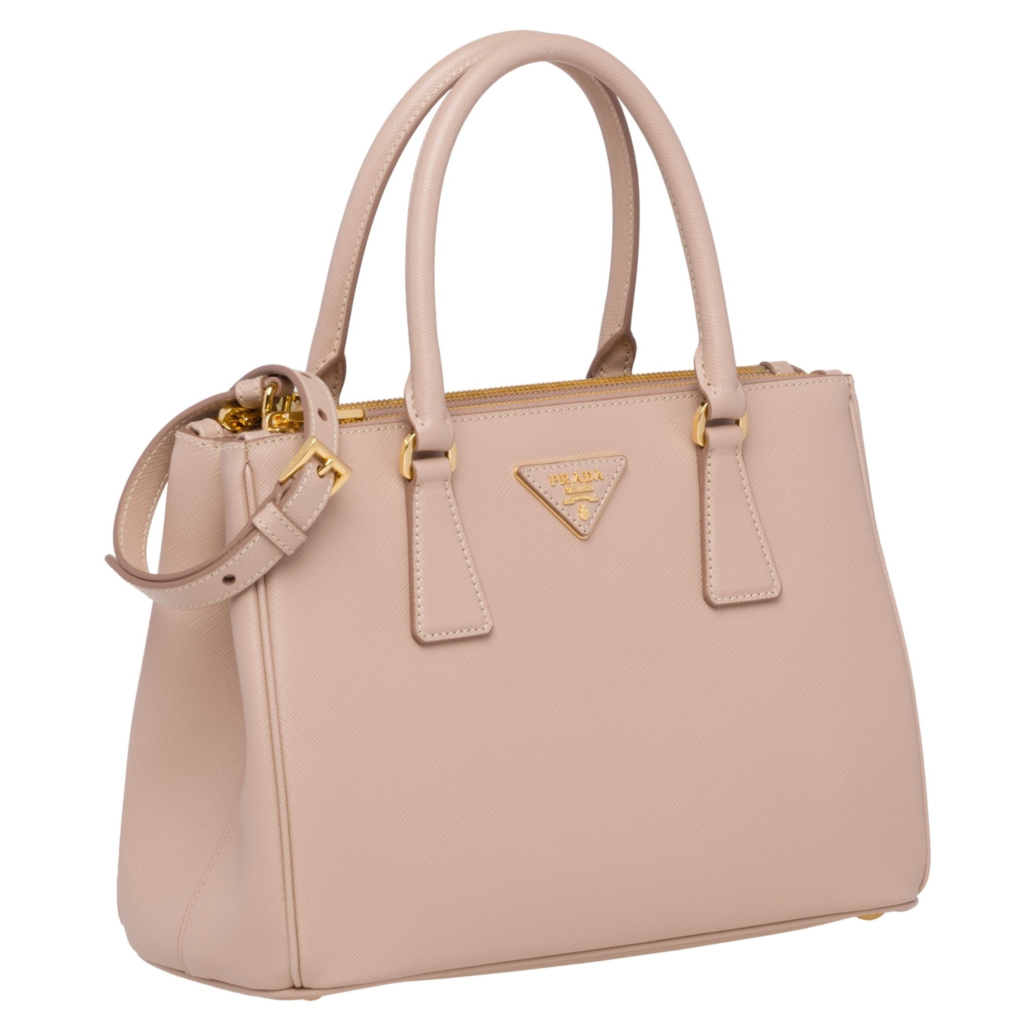 Pra*a small galleria bag in pink saffiano leather