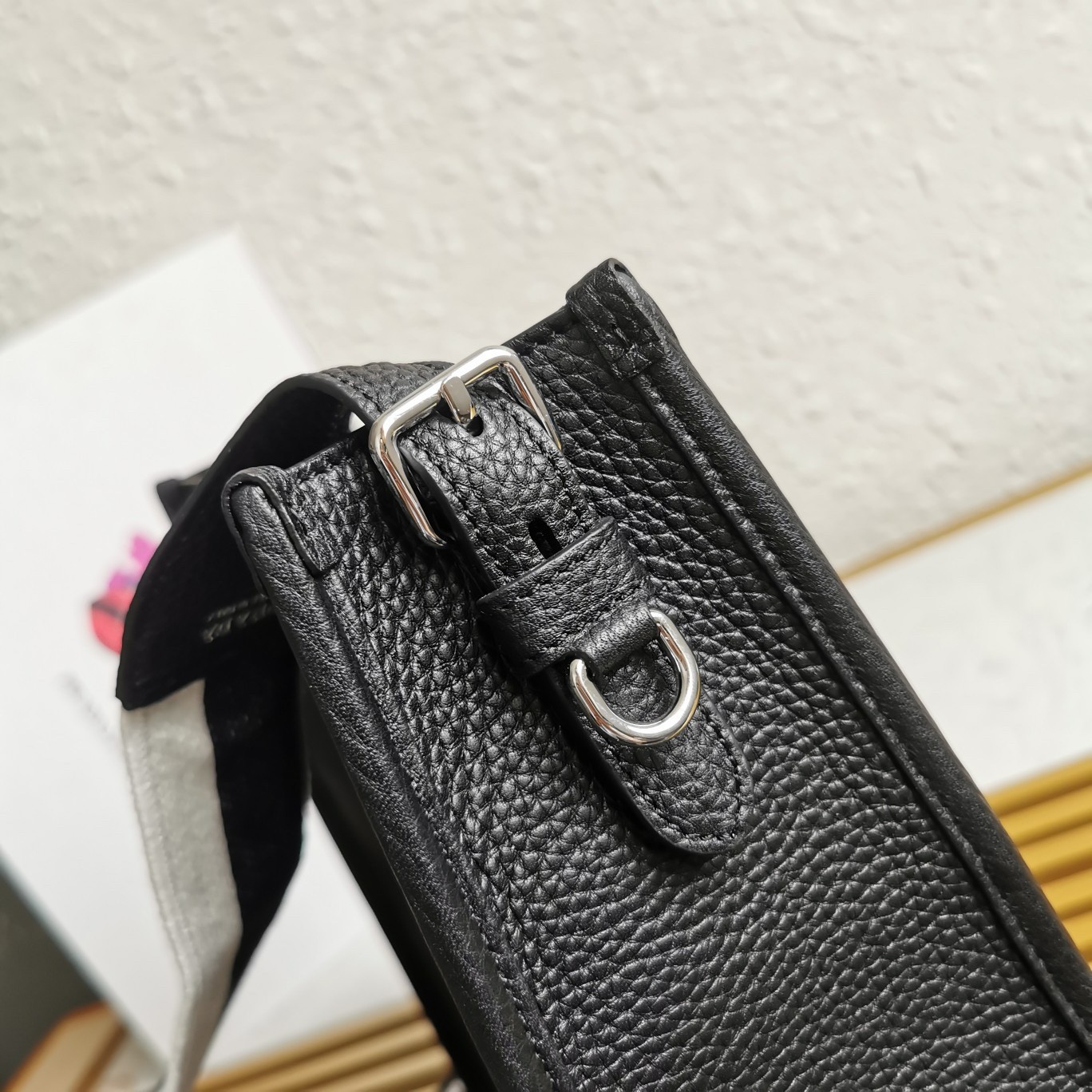 Pra*a hobo bag in black grained leather