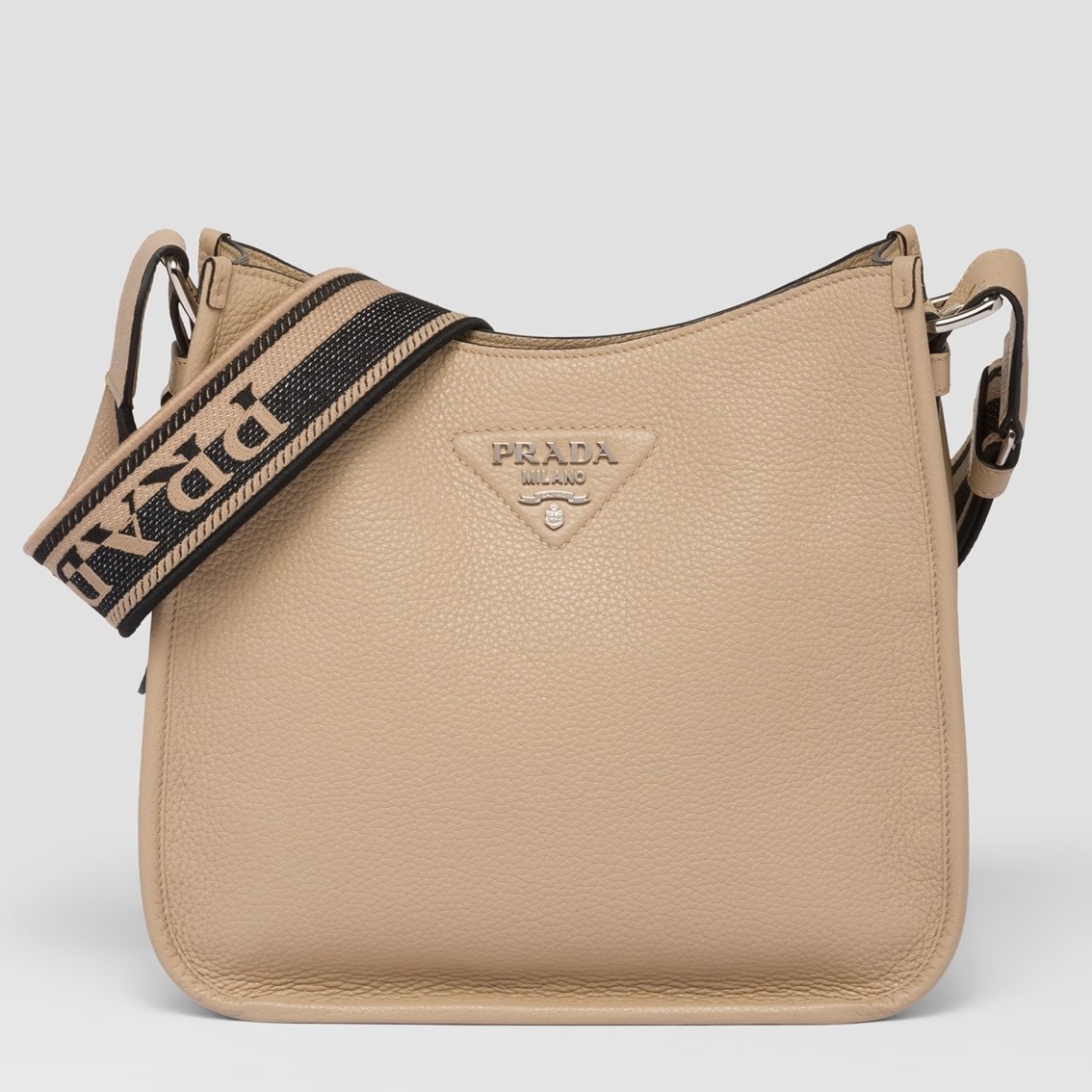 Pra*a hobo bag in sand grained leather