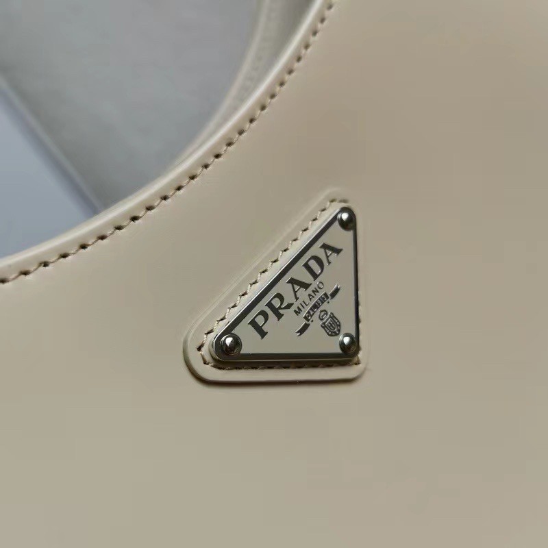 Pra*a cleo shoulder large bag in beige brushed leather