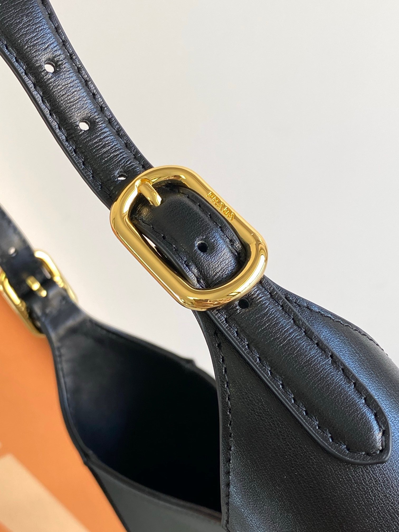 Pra*a shoulder bag in black leather