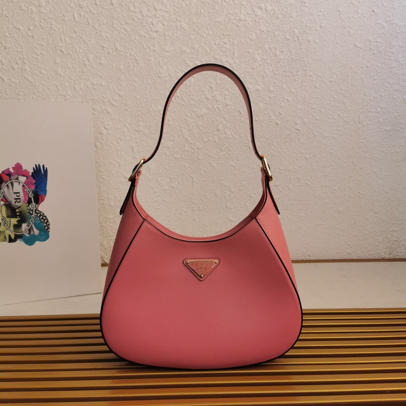 Pra*a shoulder bag in pink leather