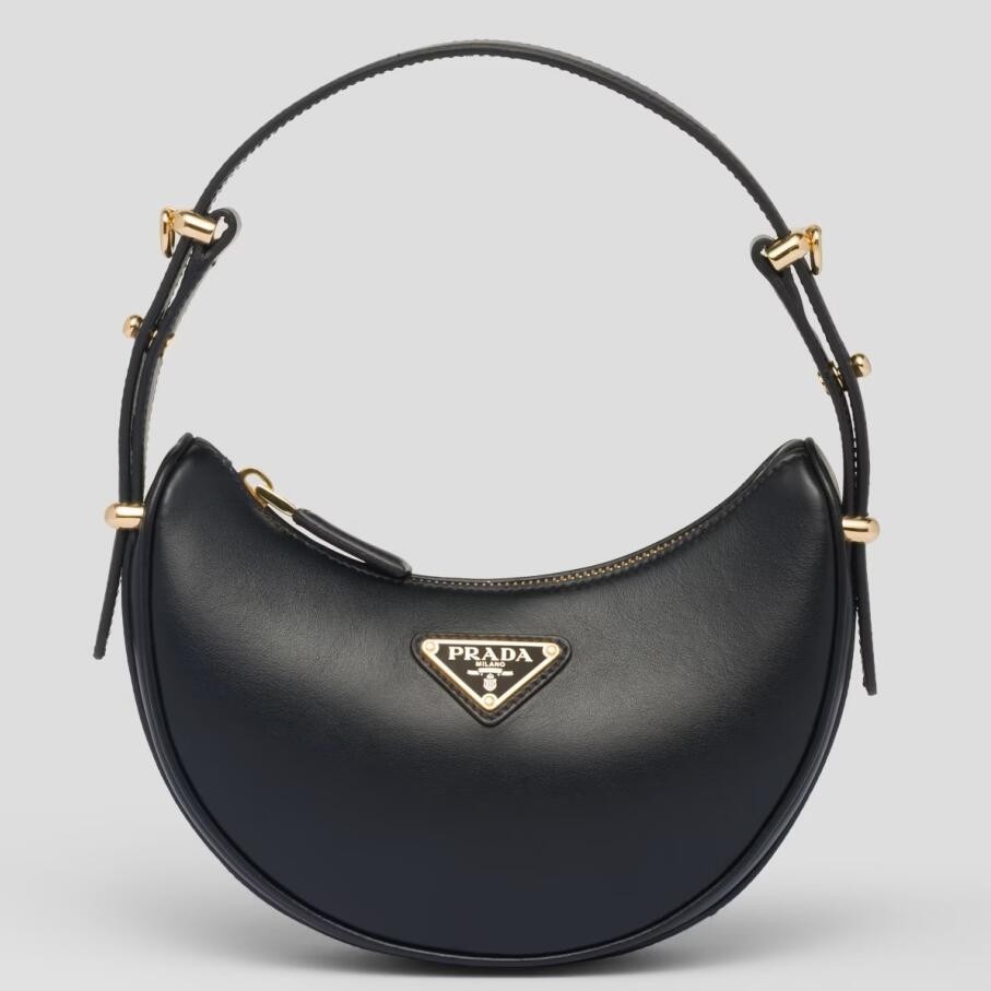 Pra*a arque mini shoulder bag in black leather
