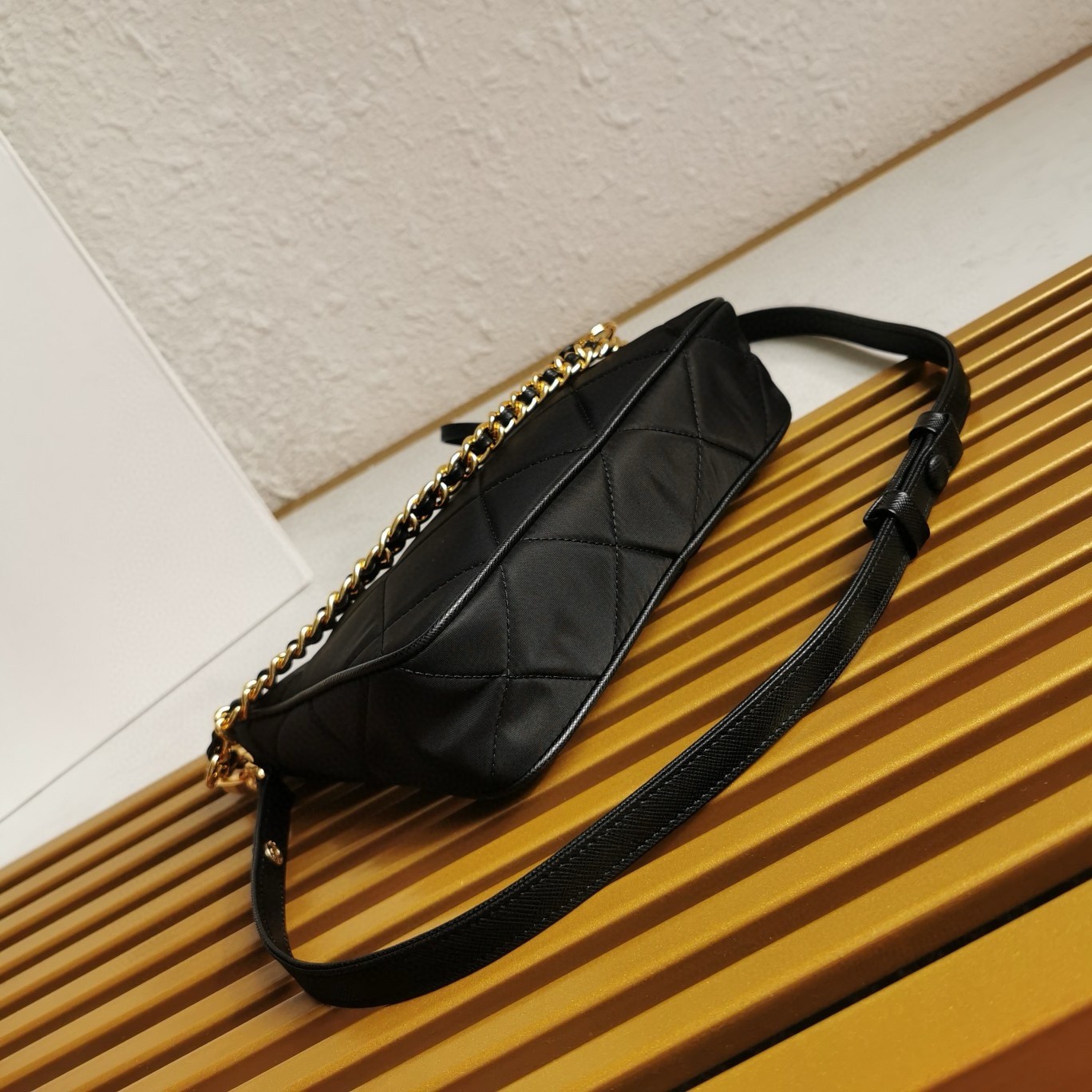 Pra*a re-edition 1995 chaine mini bag in black re-nylon