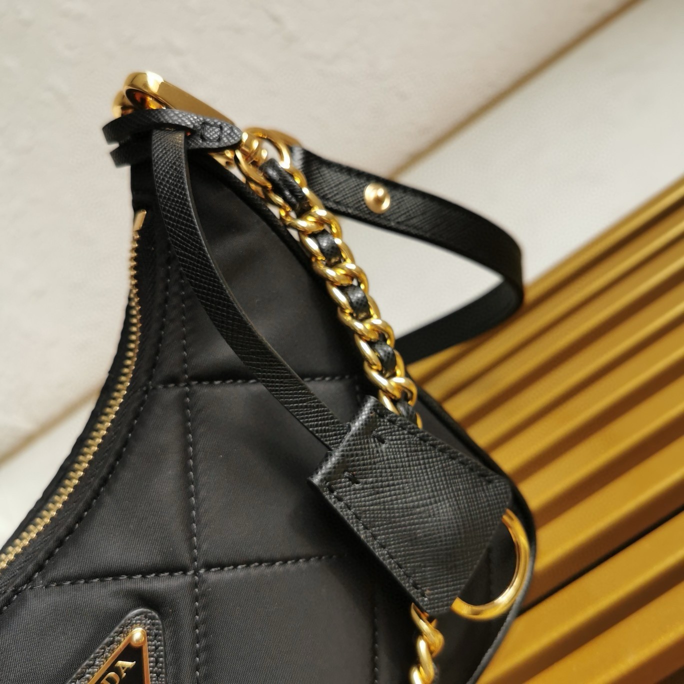 Pra*a re-edition 1995 chaine mini bag in black re-nylon