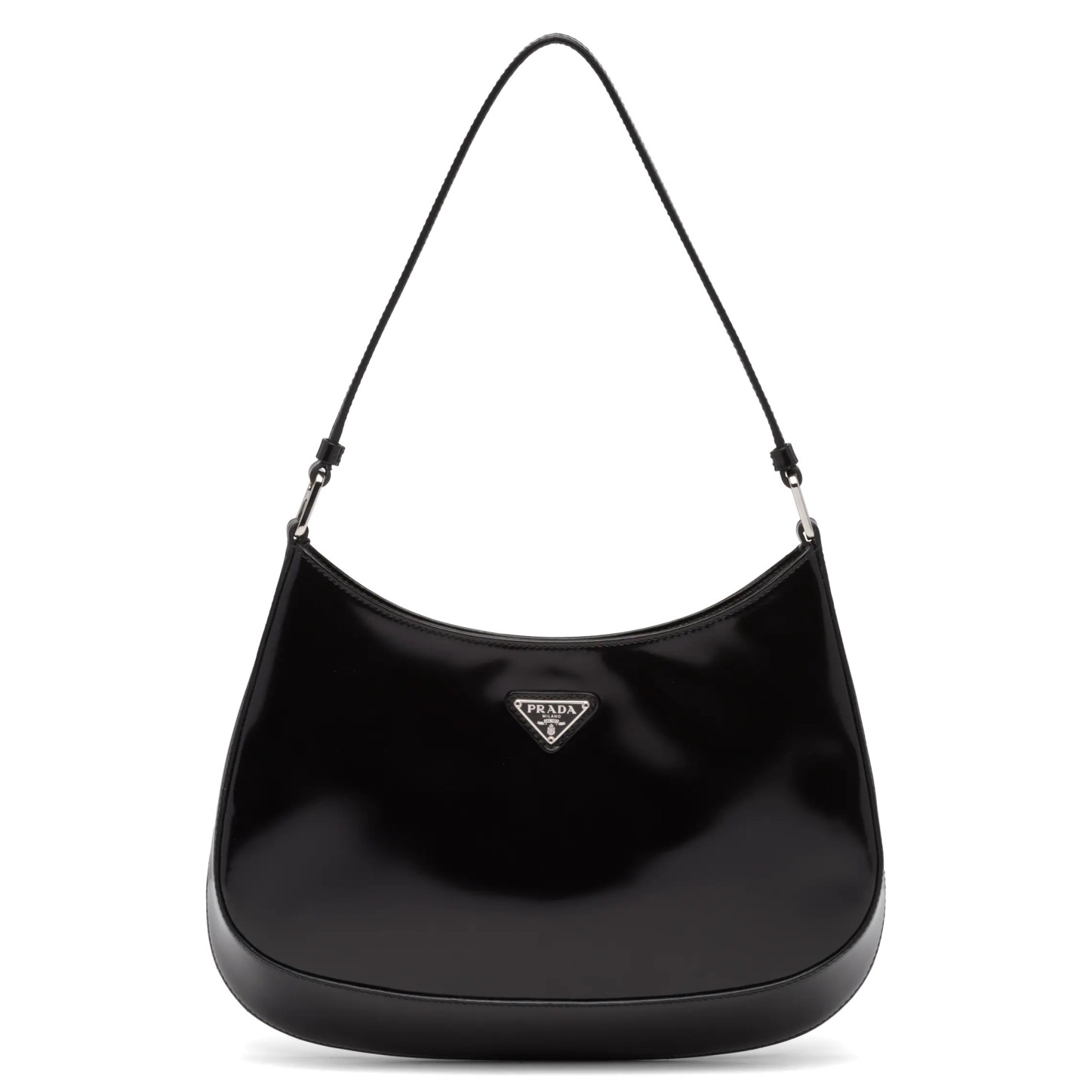 Pra*a cleo small shoulder bag in black brushed leather