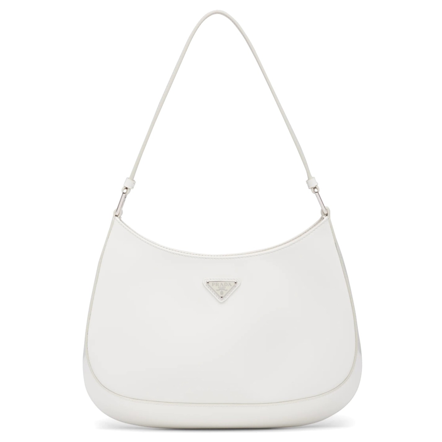 Pra*a cleo small shoulder bag in white brushed leather