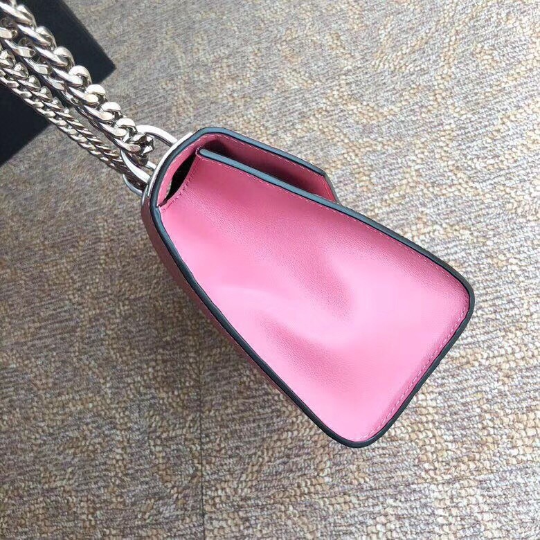 pra*a monoCh*0me flap bag in petal pink saffiano leather