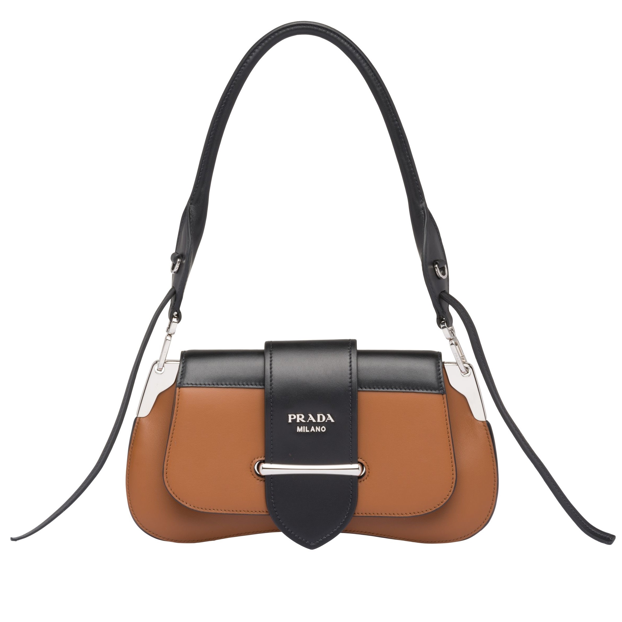 Pra*a sidonie shoulder bag in brown/black leather