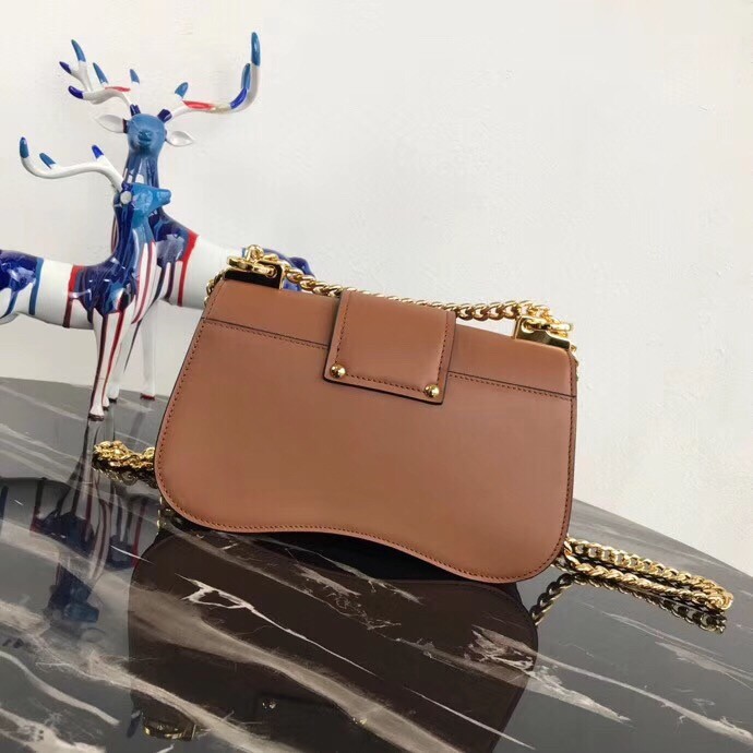 Pra*a sidonie shoulder bag in brown calfskin