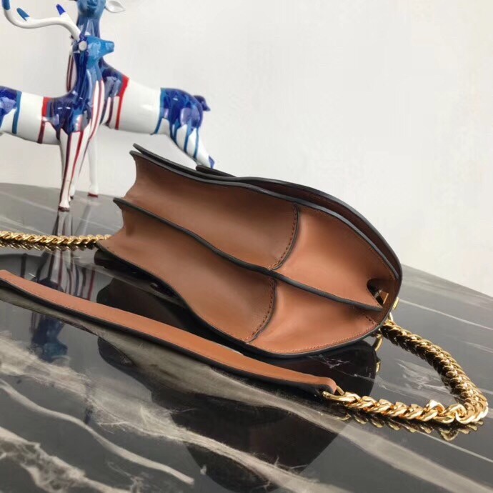 Pra*a sidonie shoulder bag in brown calfskin