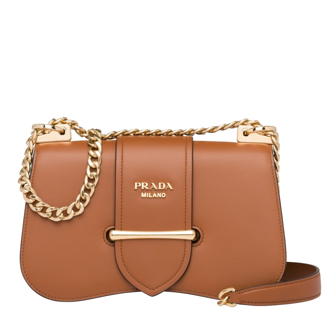 Pra*a sidonie shoulder bag in brown calfskin