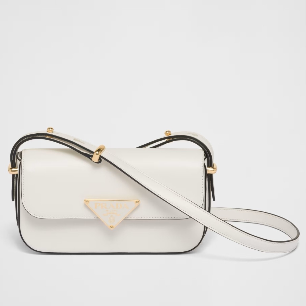Pra*a shoulder bag in white smooth calfskin