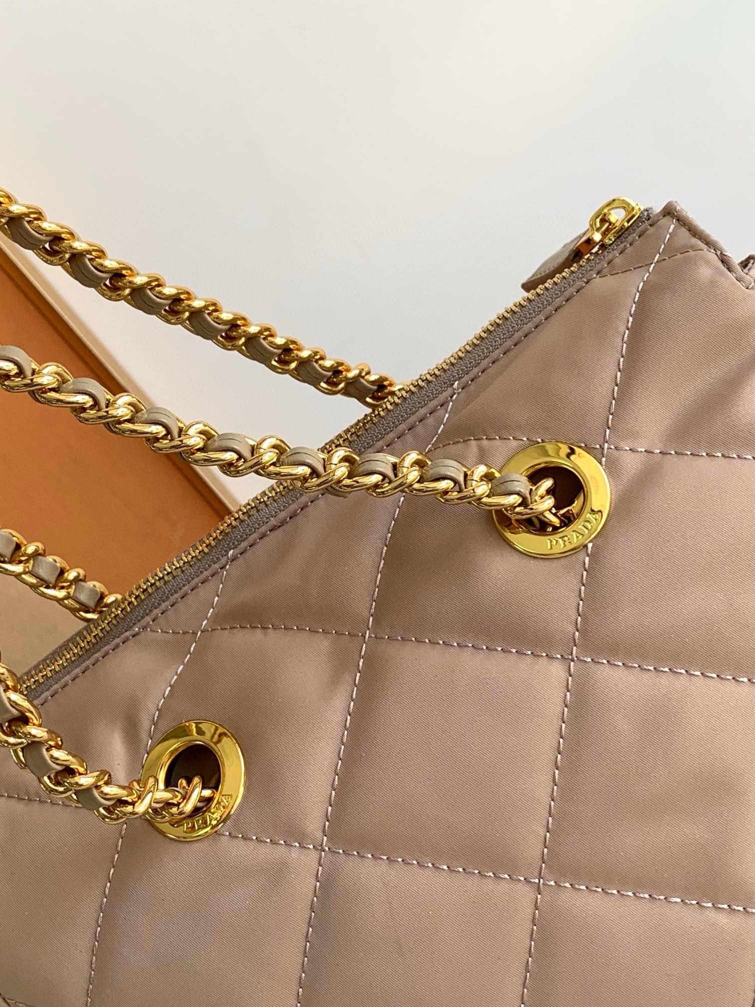 Pra*a re-edition 1995 tote bag in beige re-nylon