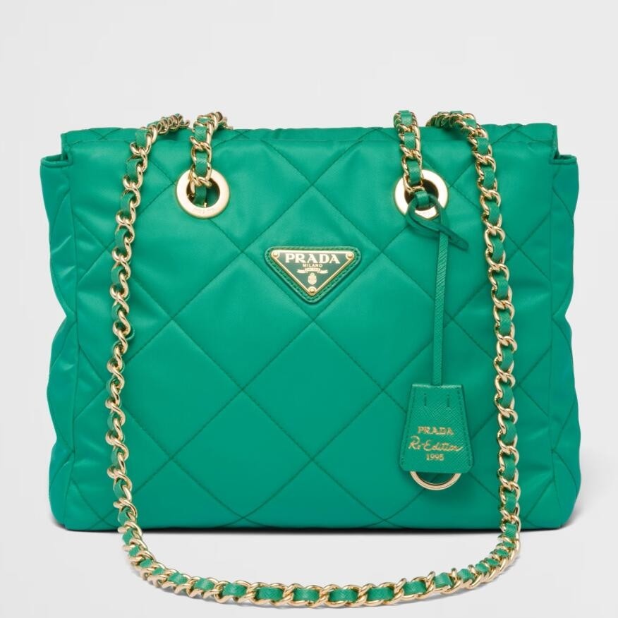 Pra*a re-edition 1995 tote bag in green re-nylon