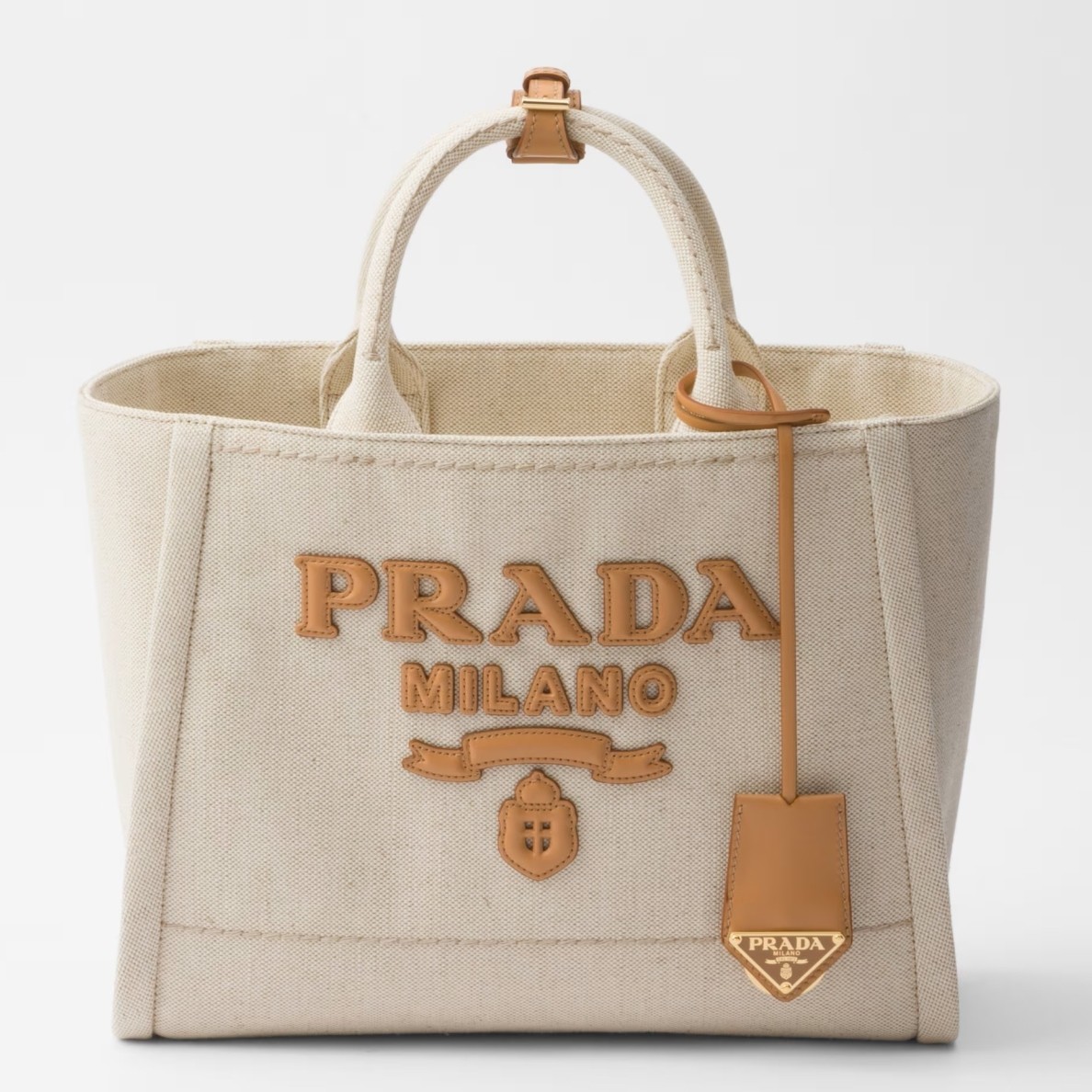 Pra*a medium blend tote bag in linen