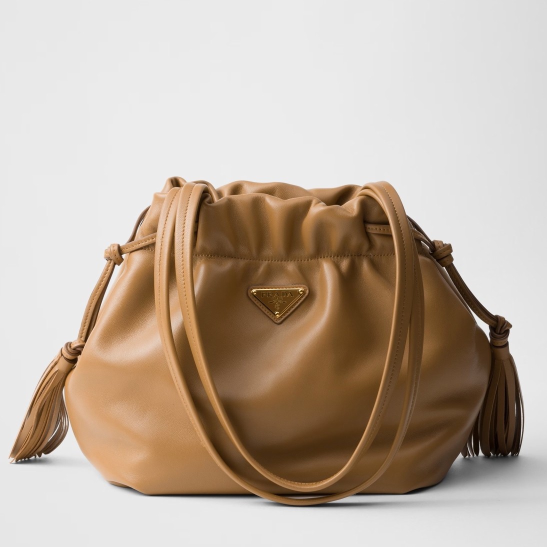 Pra*a shoulder bag in brown nappa leather