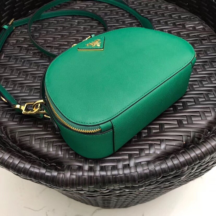 Pra*a odette green saffiano leather bag