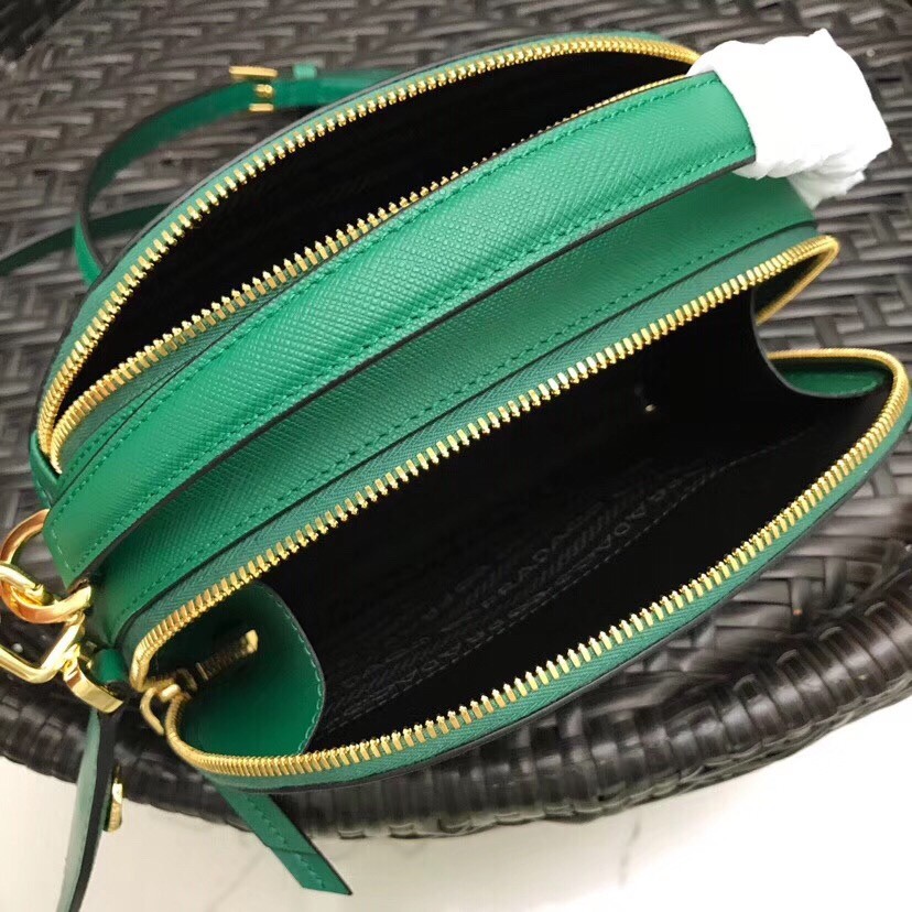 Pra*a odette green saffiano leather bag