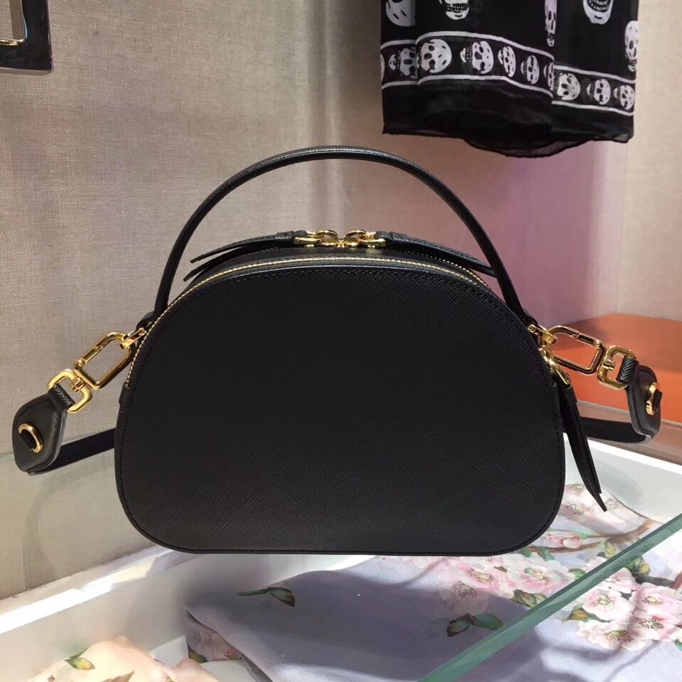 Pra*a odette black saffiano leather bag