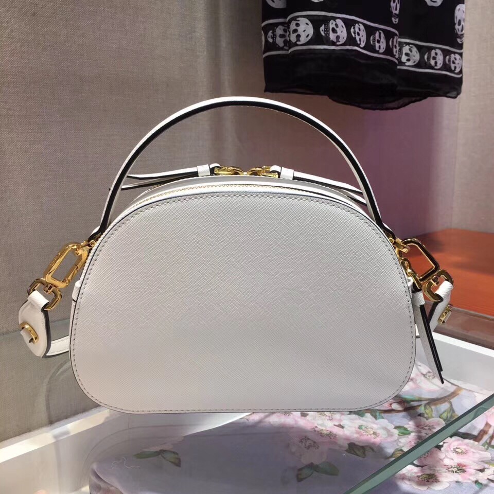 Pra*a odette white saffiano leather bag