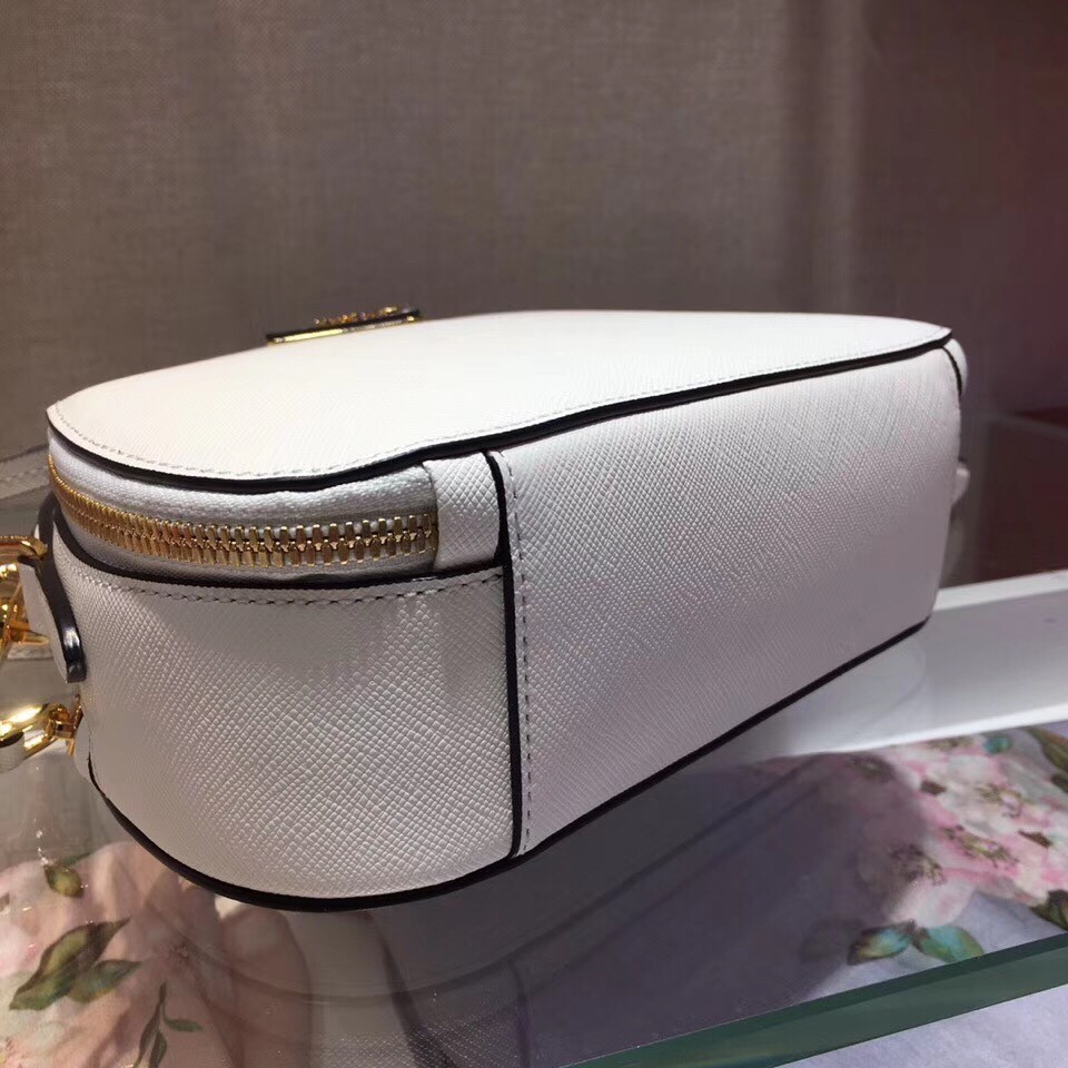 Pra*a odette white saffiano leather bag