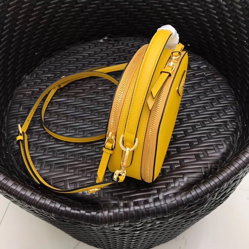 Pra*a odette yellow saffiano leather bag