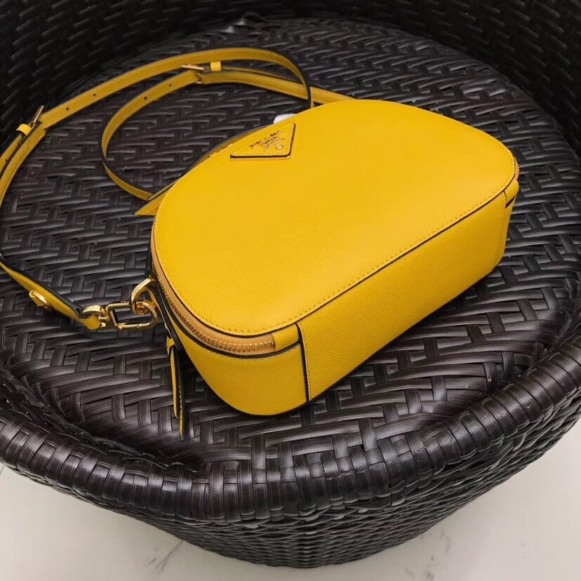 Pra*a odette yellow saffiano leather bag