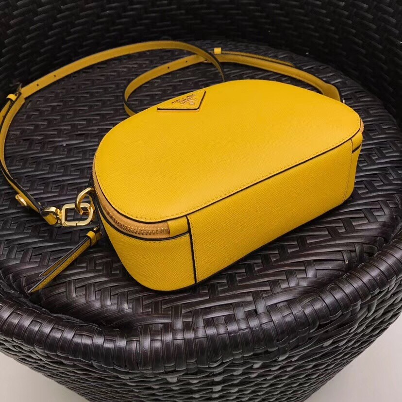 Pra*a odette yellow saffiano leather bag
