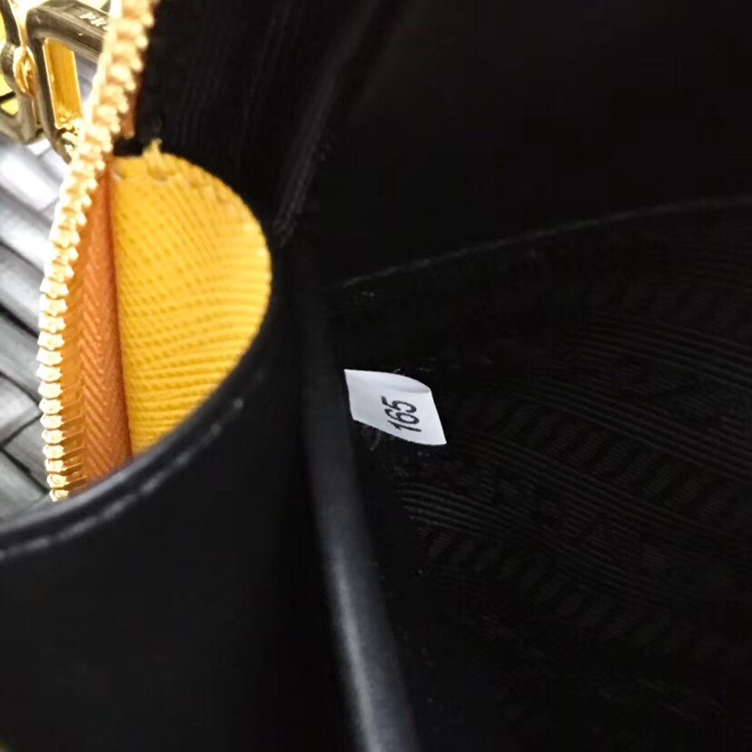 Pra*a odette yellow saffiano leather bag