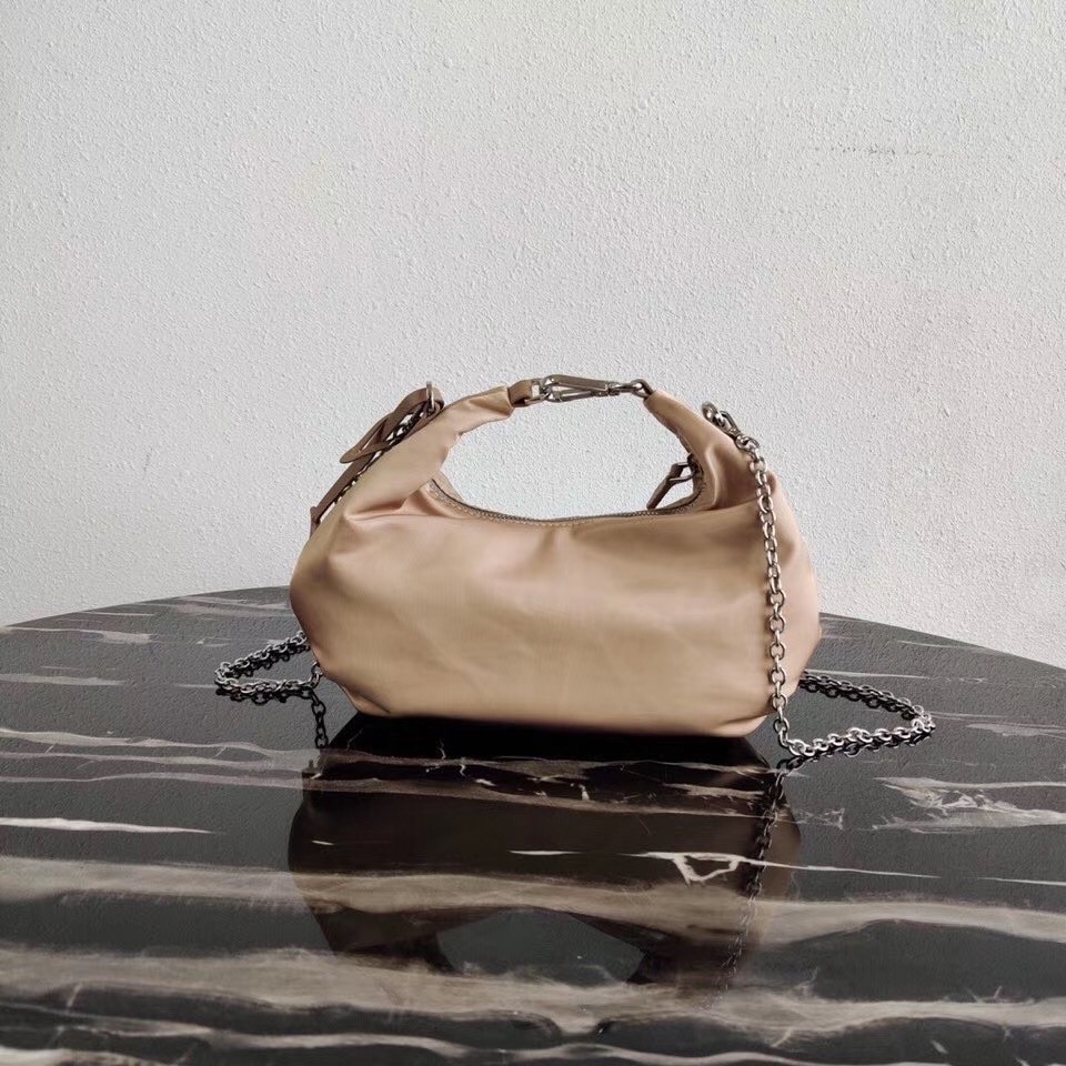 Pra*a beige nylon re-edition 2006 hobo bag
