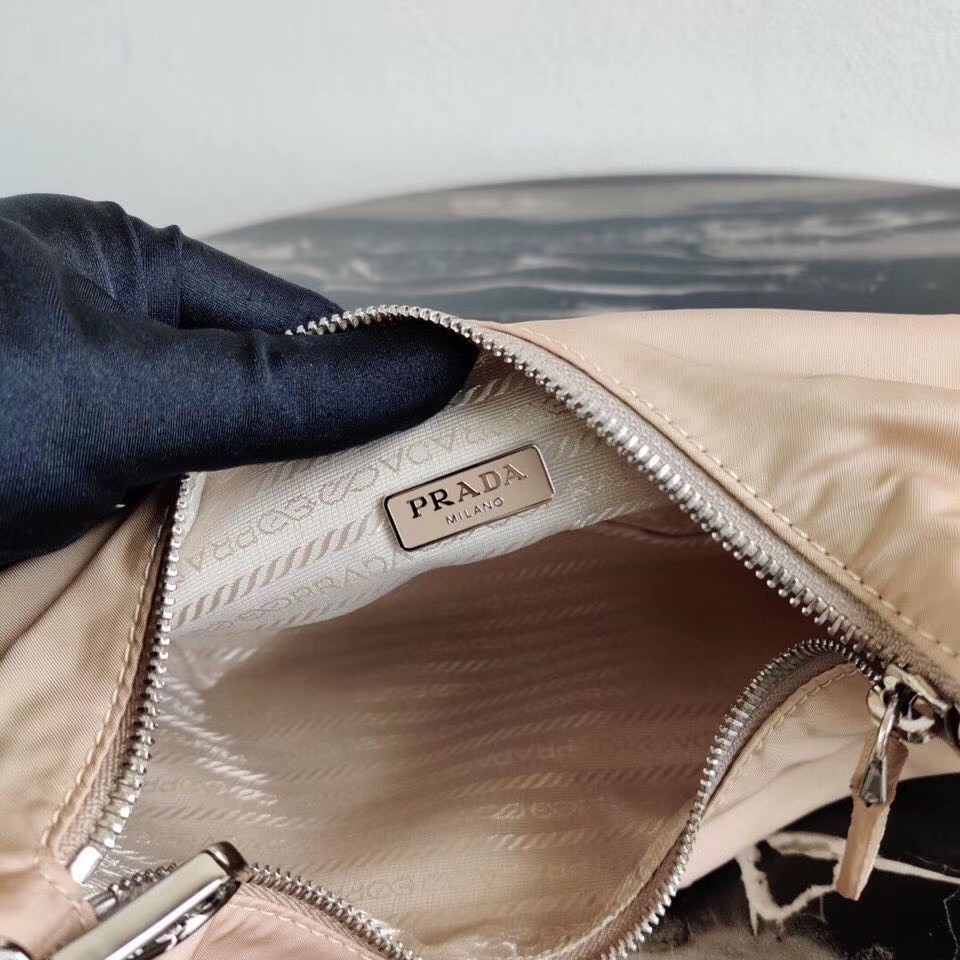 Pra*a beige nylon re-edition 2006 hobo bag