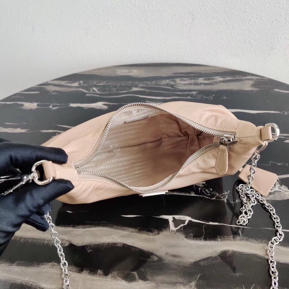 Pra*a beige nylon re-edition 2006 hobo bag