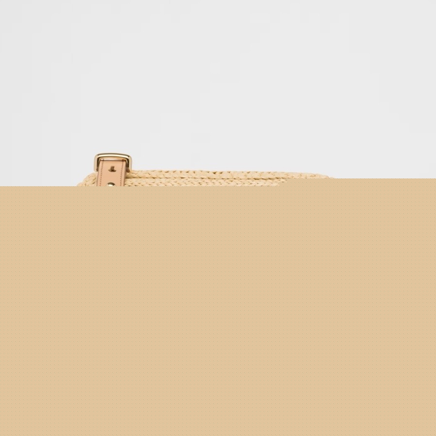 Pra*a crochet shoulder bag in natural raffia-effect yarn