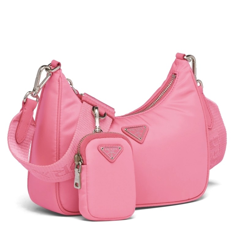 Pra*a re-edition 2005 shoulder bag in pink nylon