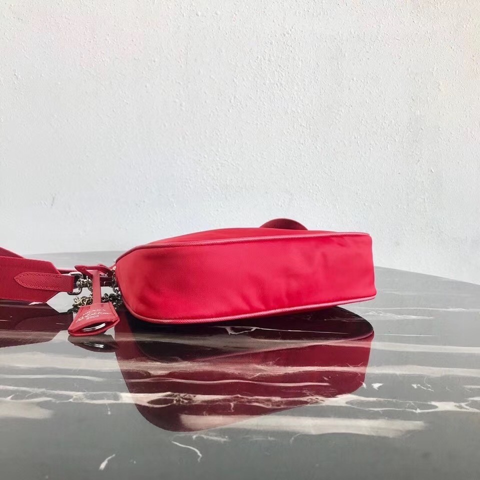 Pra*a red nylon re-edition 2005 shoulder bag