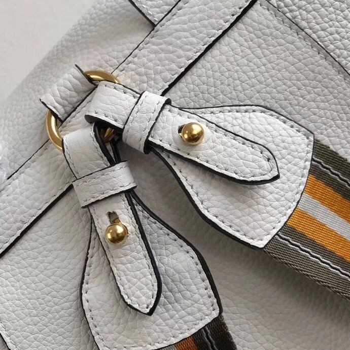 Pra*a backpack in white grained calfskin