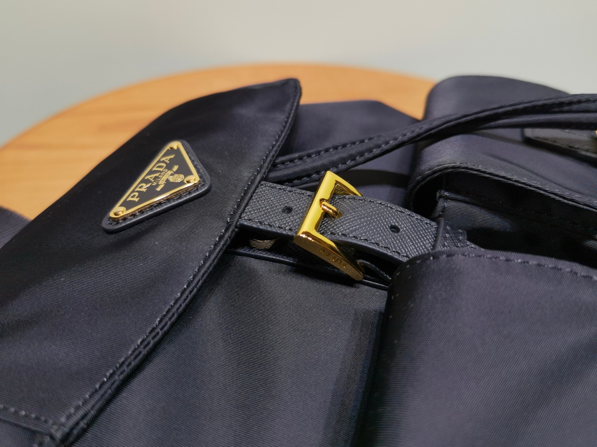Pra*a re-edition 1978 small backpack in black re-nylon
