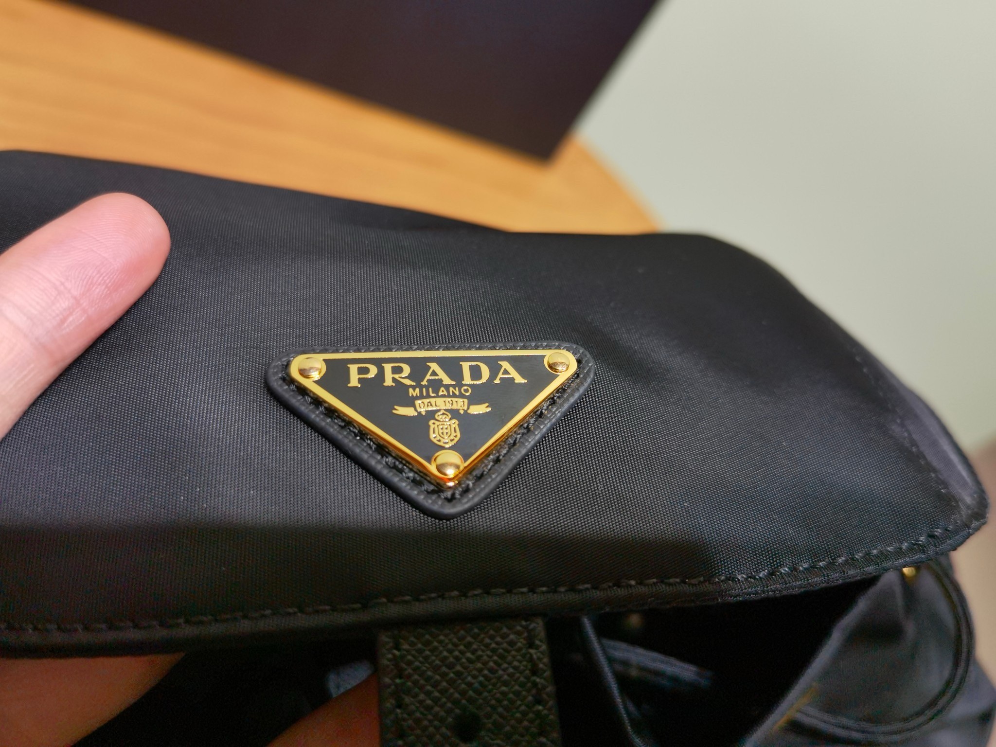 Pra*a re-edition 1978 small backpack in black re-nylon