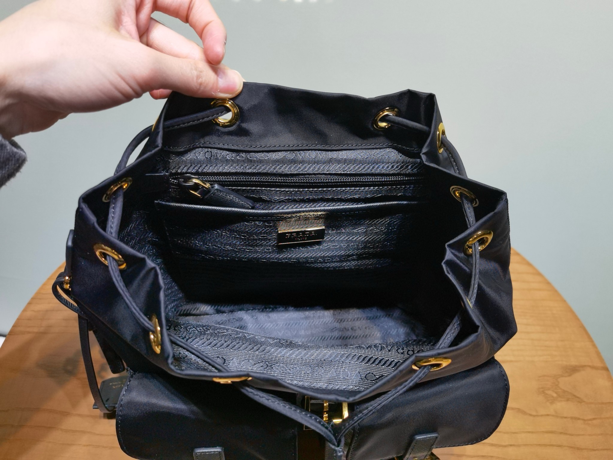 Pra*a re-edition 1978 small backpack in black re-nylon