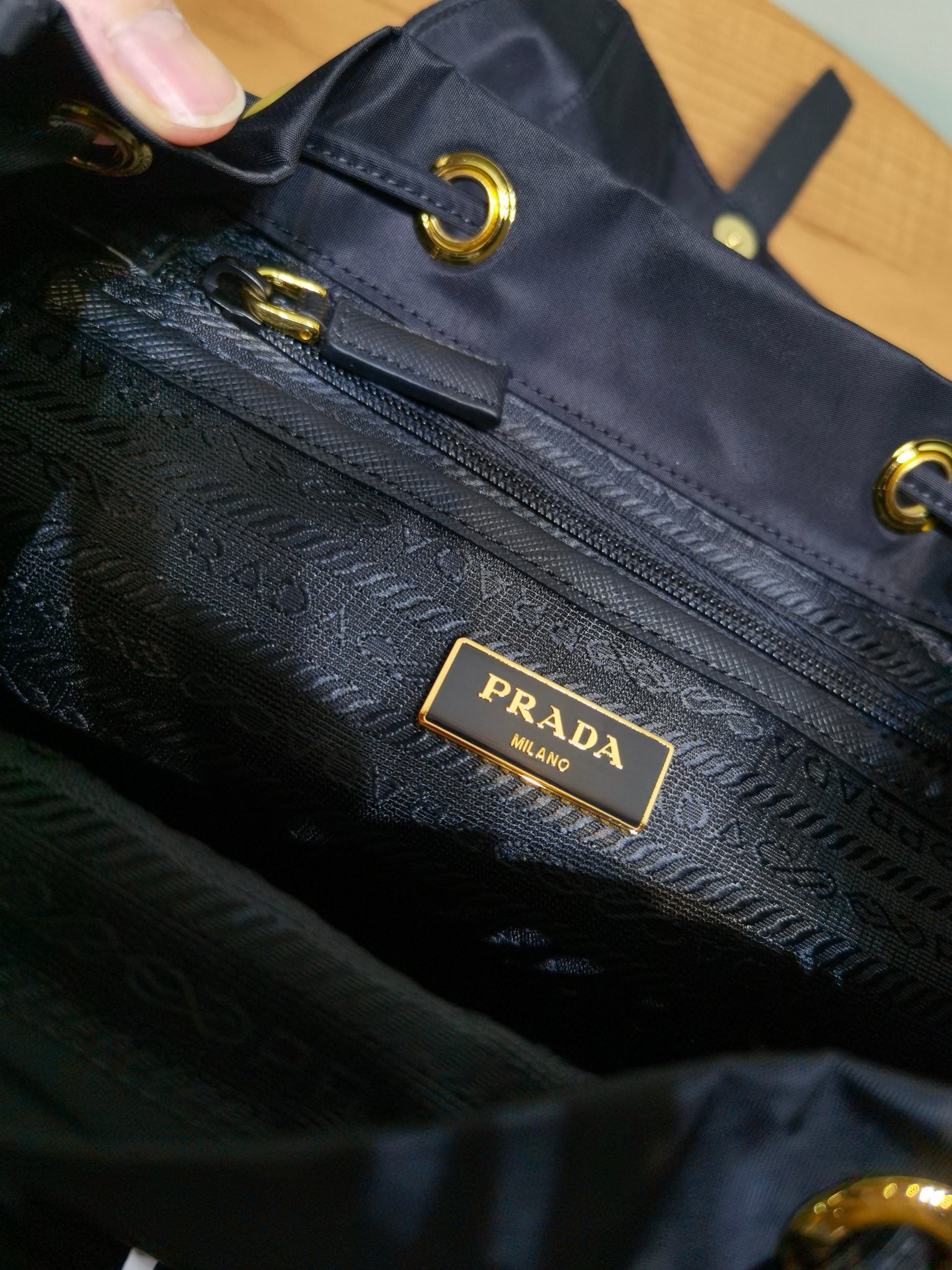 Pra*a re-edition 1978 small backpack in black re-nylon